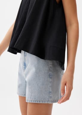 Linen Collared Swing Top