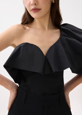 BraFree by LB Asymmetric Puff Sleeve Top