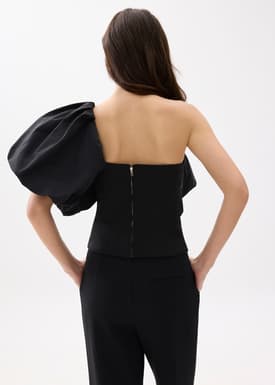 BraFree by LB Asymmetric Puff Sleeve Top