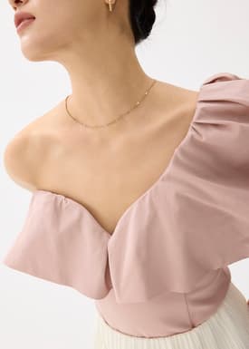 BraFree by LB Asymmetric Puff Sleeve Top