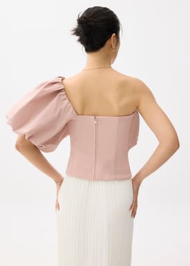 BraFree by LB Asymmetric Puff Sleeve Top