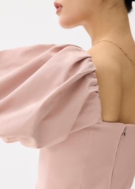 BraFree by LB Asymmetric Puff Sleeve Top