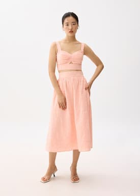 Padded Broderie V-neck Crop Top