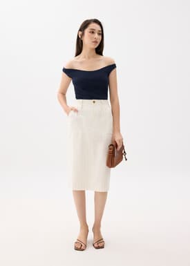 Knit Fitted Off Shoulder Top