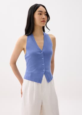 Knit Fitted Halter Neck Top