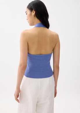 Knit Fitted Halter Neck Top