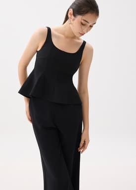 Scoop Neck Peplum Top