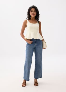 Scoop Neck Peplum Top