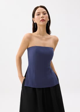 Padded Fitted Straight Neck Tube Top