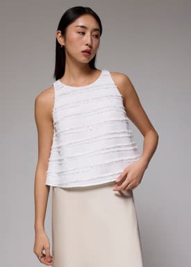 Fringe Round Neck Shell Top