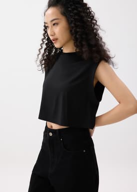 Relaxed Jersey Crop Muscle Tee