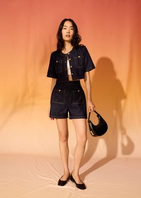 Denim Cropped Boxy Top