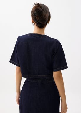 Denim Cropped Boxy Top
