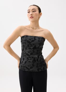 BraFree by LB Vegan Leather Lace Tube Top