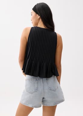 Round Neck Babydoll Tank Top