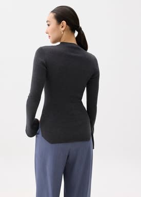 Knit Fitted High Neck Top