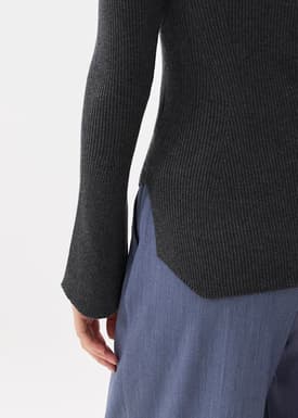 Knit Fitted High Neck Top