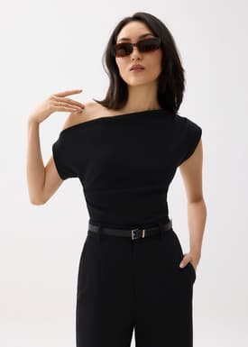 Fitted Asymmetric Drape Top