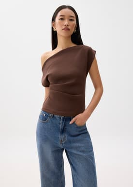 Fitted Asymmetric Drape Top