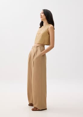 Boxy Vegan Leather Crop Top