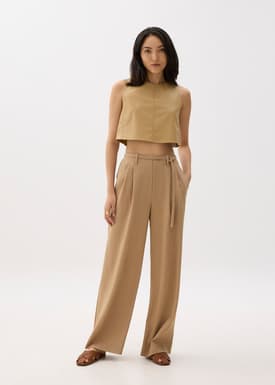 Boxy Vegan Leather Crop Top