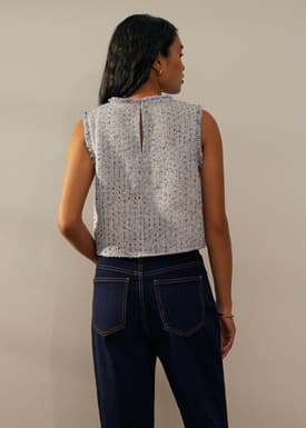 Relaxed Tweed Boxy Shell Top