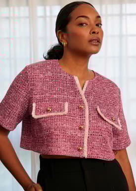 Tweed Boxy Cropped Top