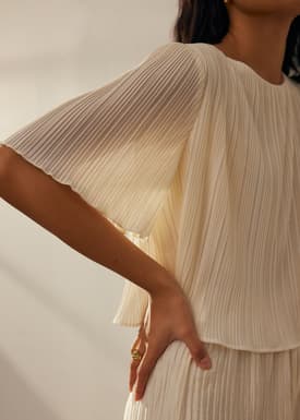 Plisse Crop Shell Top