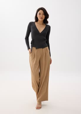 Fitted Knit Wrap Top