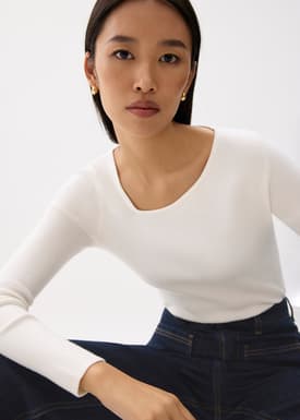 Fitted Asymmetric Knit Top