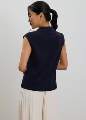 Relaxed Collared Knit Top