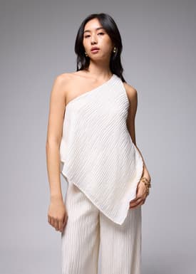 Crinkled Asymmetric Toga Top