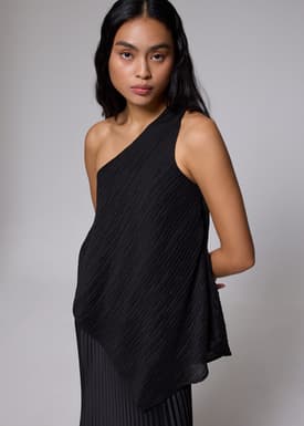 Crinkled Asymmetric Toga Top