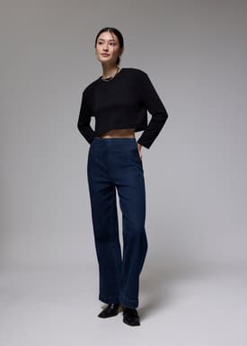 Relaxed Jersey Crop Long Sleeve Top