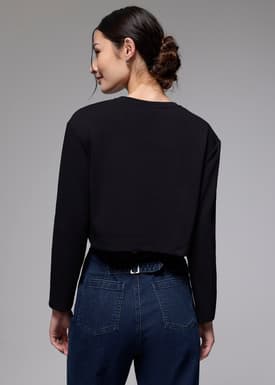 Relaxed Jersey Crop Long Sleeve Top