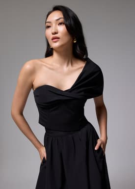 Padded Asymmetric Front Twist Top