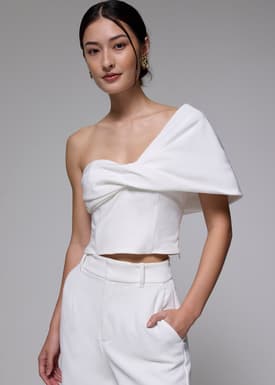 Padded Asymmetric Front Twist Top