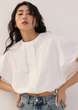 Round Neck Puff Sleeve Top