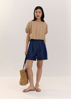 Round Neck Puff Sleeve Top