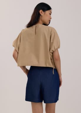 Round Neck Puff Sleeve Top