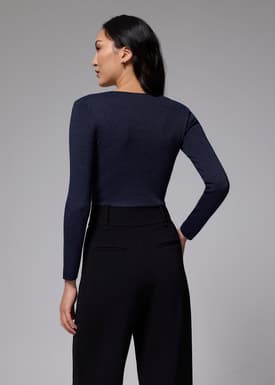 Square Neck Fitted Knit Crop Top