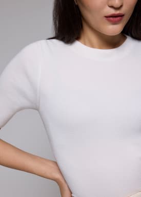 Knit Fitted Mock Neck Top