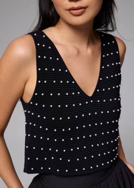 Reversible Pearl Embellished Knit Top