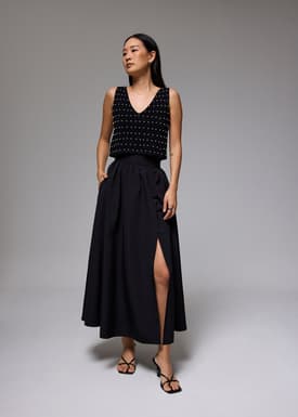 Reversible Pearl Embellished Knit Top