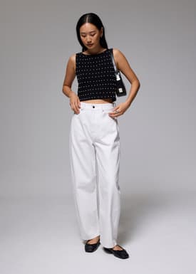 Reversible Pearl Embellished Knit Top