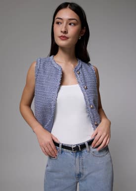 Tweed Boxy Crop Vest