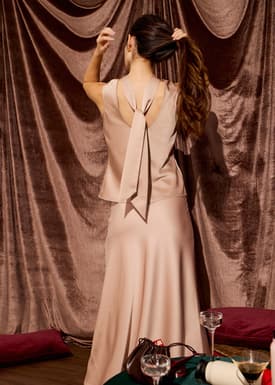 Satin Mock Neck Top