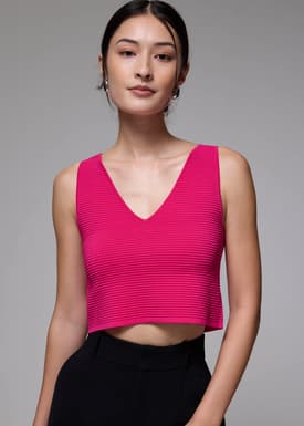 Reversible Boxy Crop Knit Top