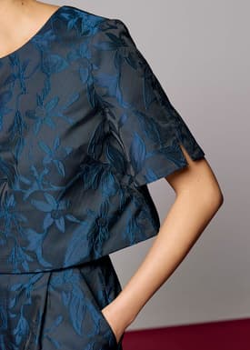 Brocade Boxy Crop Shell Top