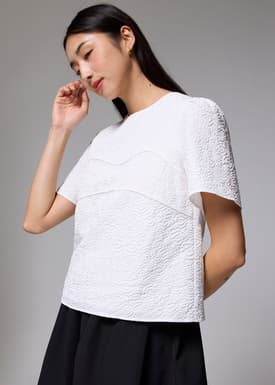 Embossed Jacquard Shell Top